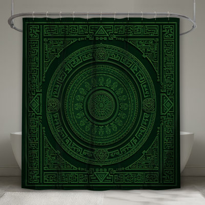 Rideaux de douche complexes vert Mandala