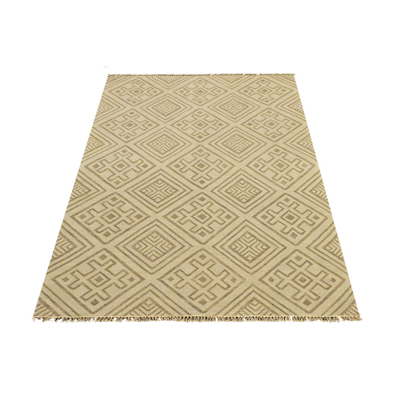 Geometric Wool Hand Woven Area Rug, Rectangle 155 x 240cm