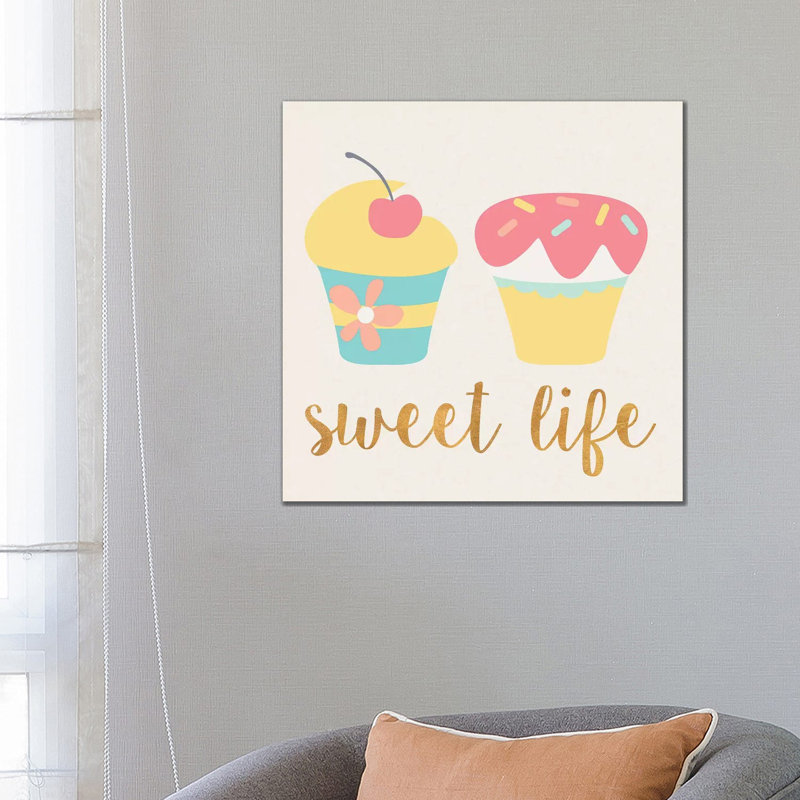 Cupcakes I by SD Graphics Studio - Gallery-Wrapped Canvas Giclée on Canvas, 66.04 cm H x 66.04 cm W, Black Framed