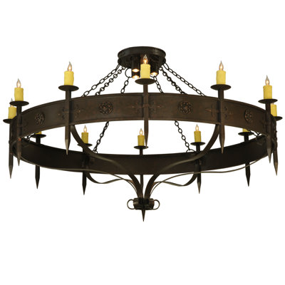 Lustre 12 lumières 72 "avec lumières vers le bas 72" Warwick