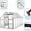 Serre en polycarbonate pour l'extérieur de 6 x 12 pi - noire avec construction et protection contre la rouille