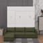 Grand lit escamotable mural avec canapé et tablettes-909770618