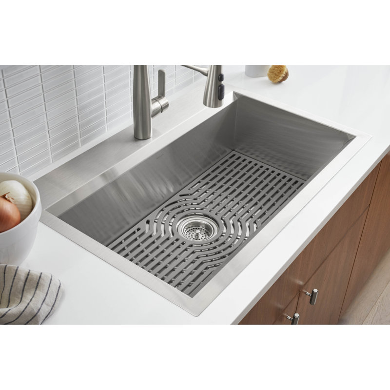 Pro-Inspired 33 In. Top-/Undermount Single-Bowl Kitchen Sink Kit