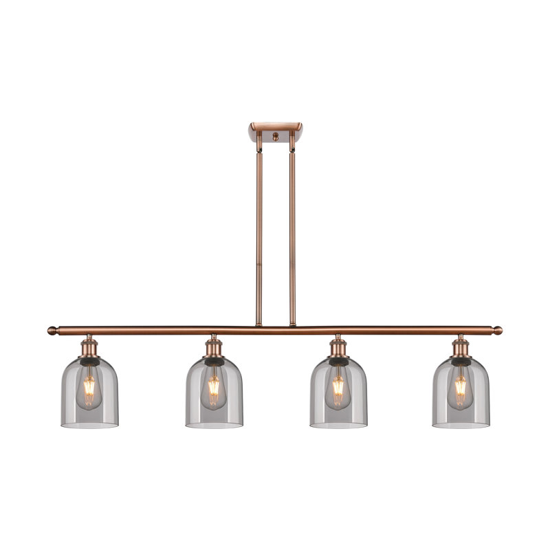 Odaniel 4 - Light Kitchen Island Pendant, Light Smoke, Antique Copper