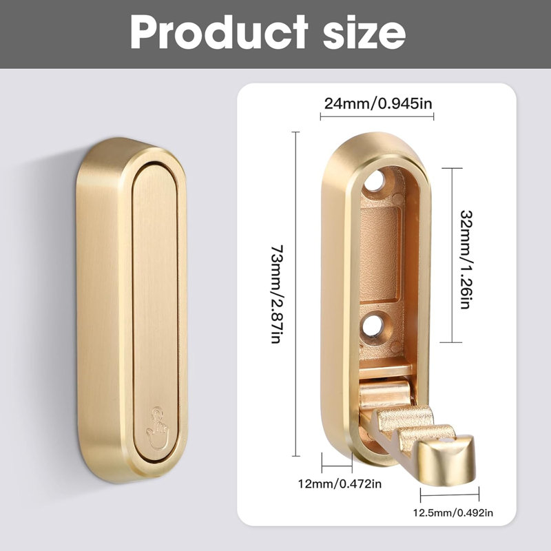 6 foldable golden wall hooks