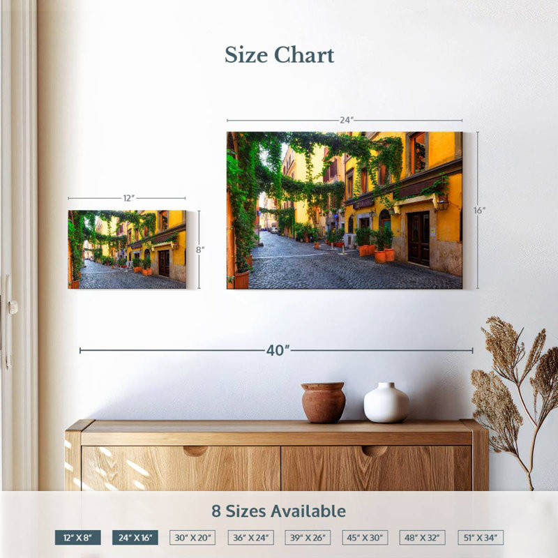 Senne Street In Trastevere, H 16 po x l 24 po
