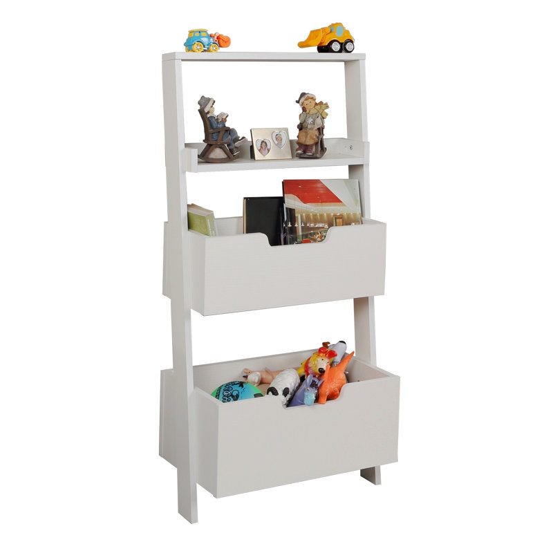 Modern White Bookshelf, 100% Melamine Coated Particle Board, 23.2 x 47.2 x 13.8 inches | Durable & Stylish Design, Perfect for Home, Office, or Study | Sleek Solid Color Finish, Space-Saving & Functional