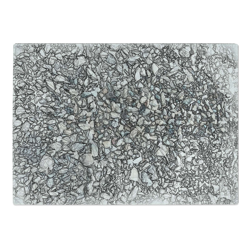 Tempered Glass One Thousand Pebbles Chopping Board, 39 cm W x 28.5 cm L