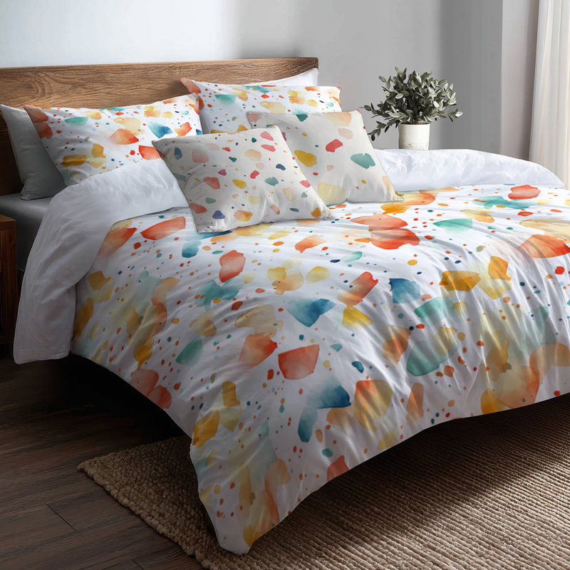 Ensemble d'édredon Confetti pour 6 enfants - Ensemble de literie Confetti Breeze, Queen Comforter + 5 Additional Pieces
