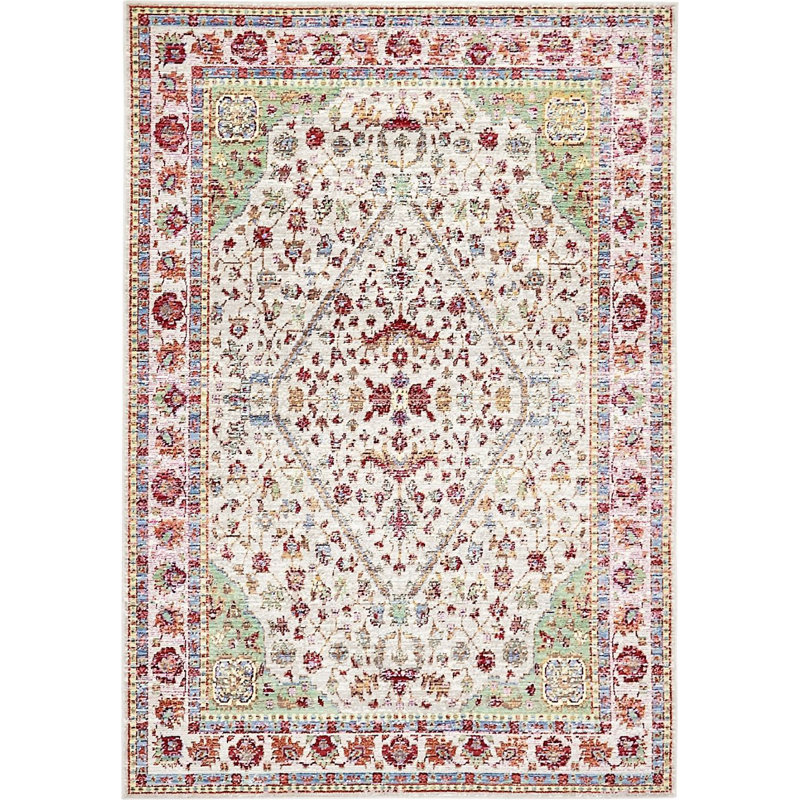 Tapis rose / beige Donminique, Rectangle 6 pi x 9 pi