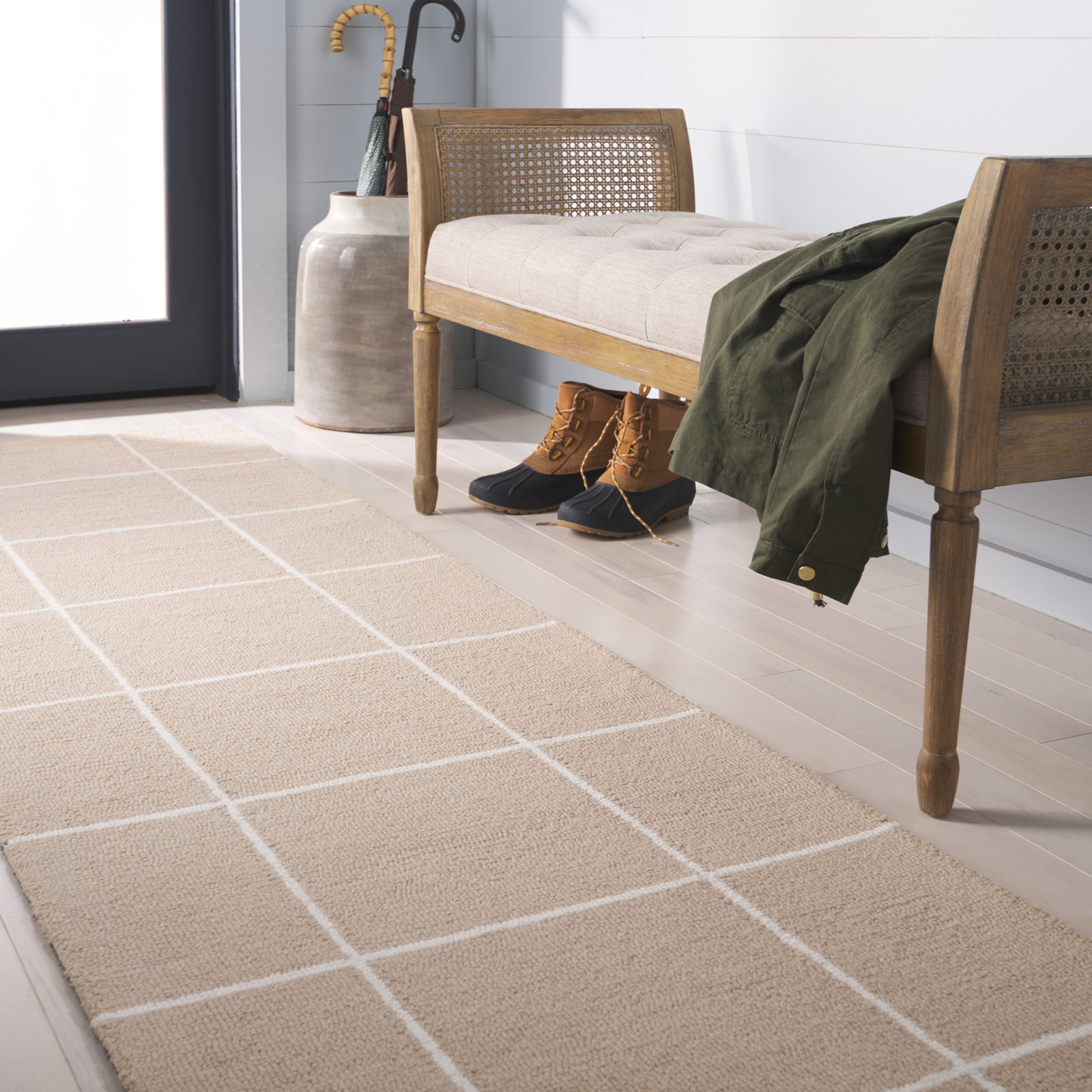 Beige Ivory Hand-Tufted Wool Rug, Runner 2'3" x 8'