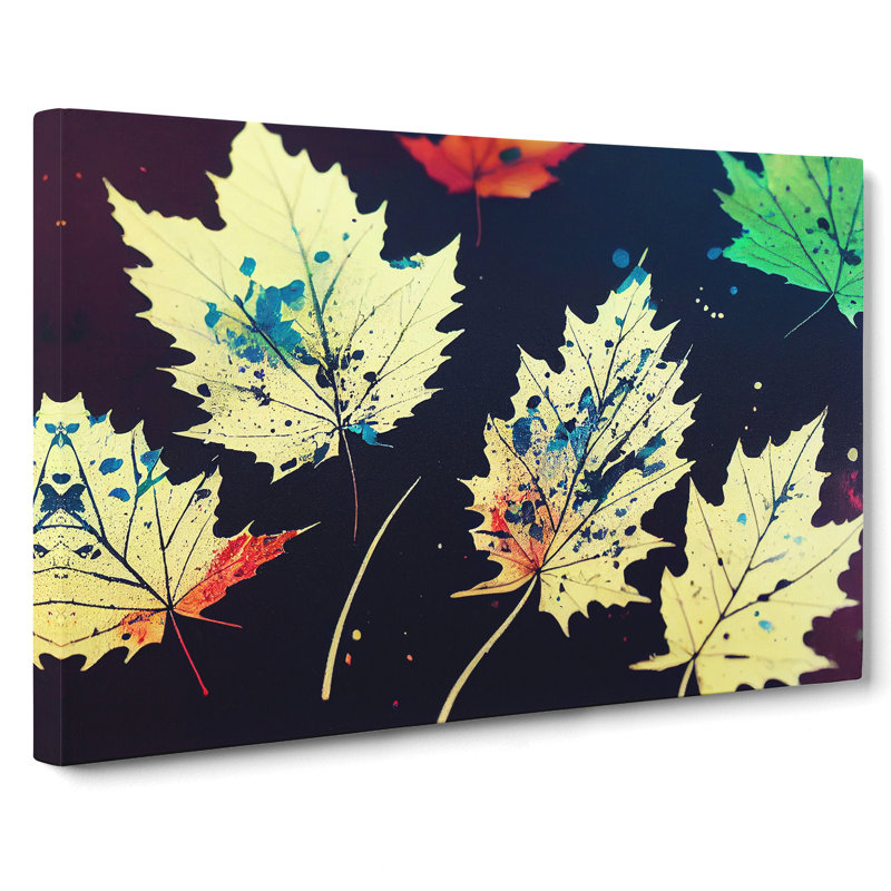 Paint Leaf Splash Vol.5 - Wrapped Canvas Painting, 35cm H x 50cm W x 3cm D