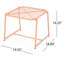 Table d'appoint orange H 16,5 po - Table en fer moderne avec structure en filet, hauteur 16,5 po, l 19,06 po x P 17,86 po,, Assemblage requis