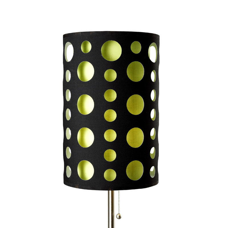 Lampe de table 33 po en métal de style rétro avec abat-jour, Noir/vert