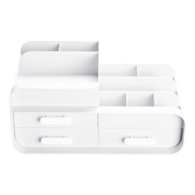 Maariyaah Plastic Desk Organiser, White