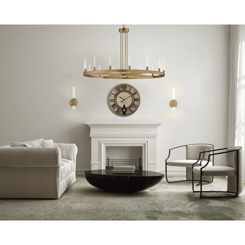 Briarcliff 15 - Light Dimmable LED Wagon Wheel Chandelier, Gold