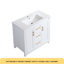 Meuble-lavabo blanc 36 po avec lavabo simple, armoire encastrée combinée, armoire de rangement avec 2 portes et 2 tiroirs, fermeture en douceur, rangement multifonctionnel-116584631