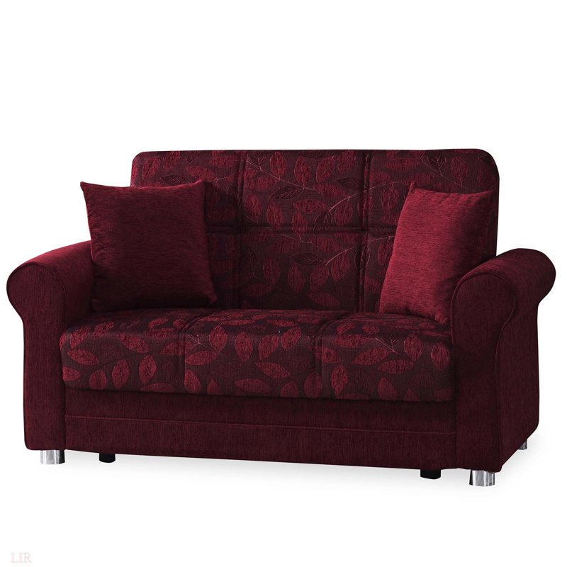 Causeuse convertible avec rangement PrimeNest Grandera Collection, Bourgogne