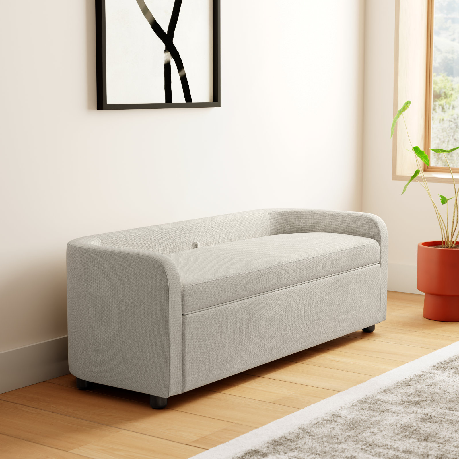 Janina Storage Bench, Meridian Cream