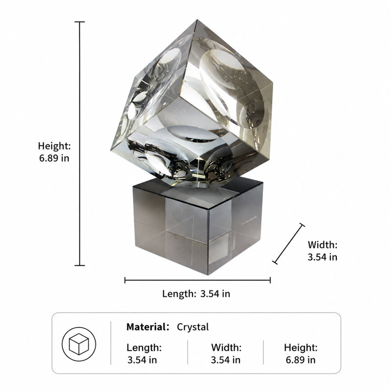 6.89'' H Modern Geometric Crystal Tabletop Sculpture