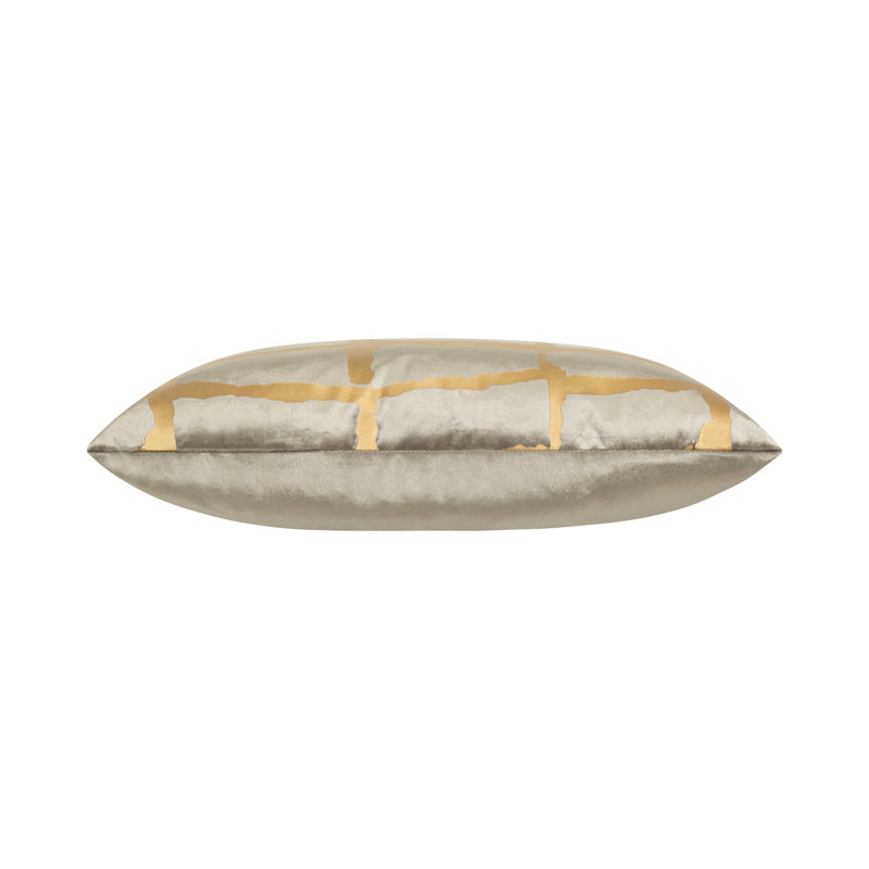 Oslo Abstract Down Throw Pillow, Gray/Gold
