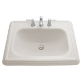Promenade® Vitreous China Rectangular Drop-in Bathroom Sink with Overflow