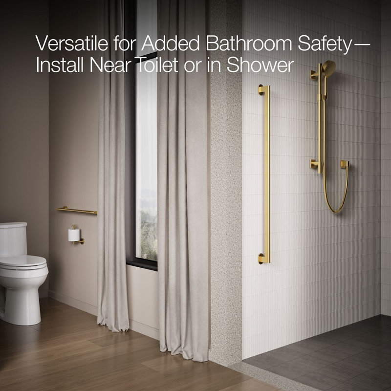 Belay Grab Bar, Brushed Brass, 1.75" H x 24" L