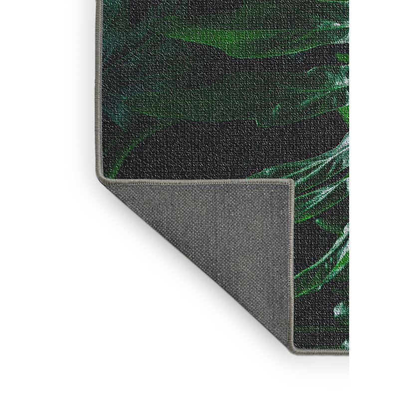 Tapis noir Leaf 49, Rectangle 5 pi x 7 pi