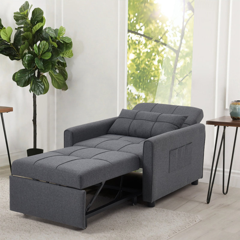 Athal Upholstered Linen Accent Chair