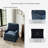 Upholstered Navy Skirted Swivel Accent Arm Chair with Nailhead Trim (Set of 2)-735102244-735102297-735102301