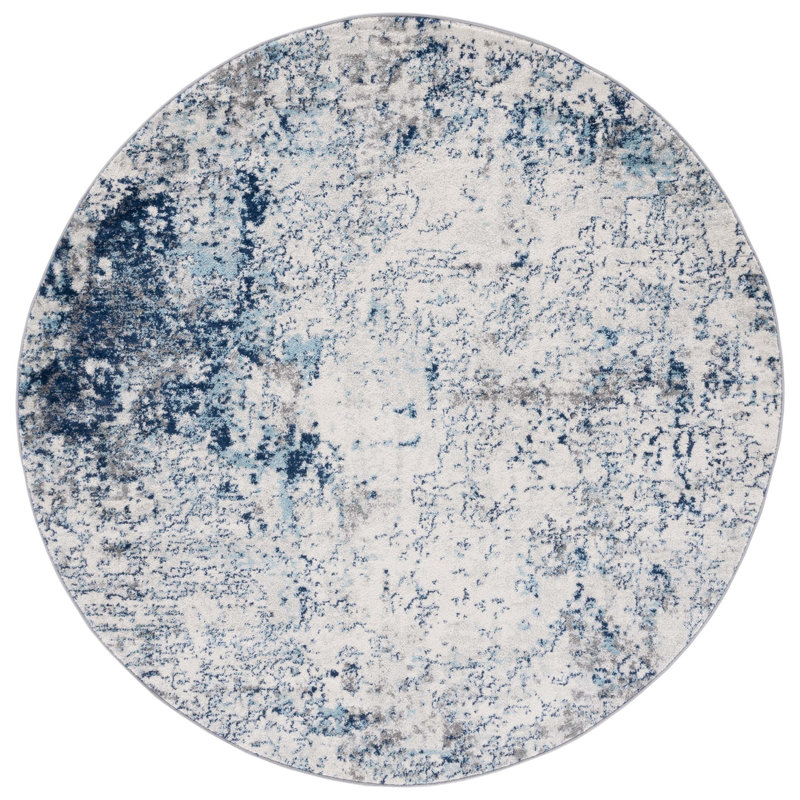 Tapis ivoire / bleu Hawkesbury, Rond 6 pi 7 po