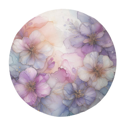 Tapis tressé à encre violette