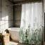 Ensemble de rideau de douche Leaves-2069313925