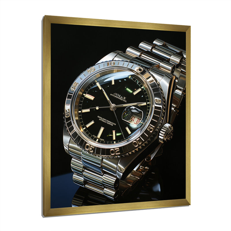 " Luxury Watch The Silver Second ", Gold Picture Framed, 40" H x 30" W x 1.5" D