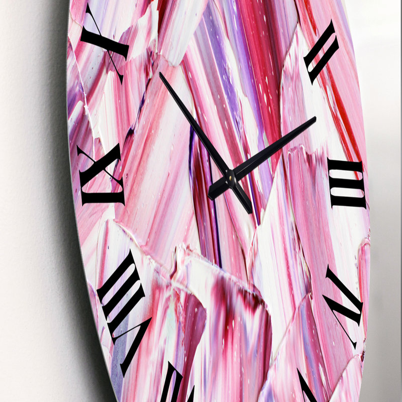 Huile sur toile texturée, composition IV - horloge murale moderne, Petit