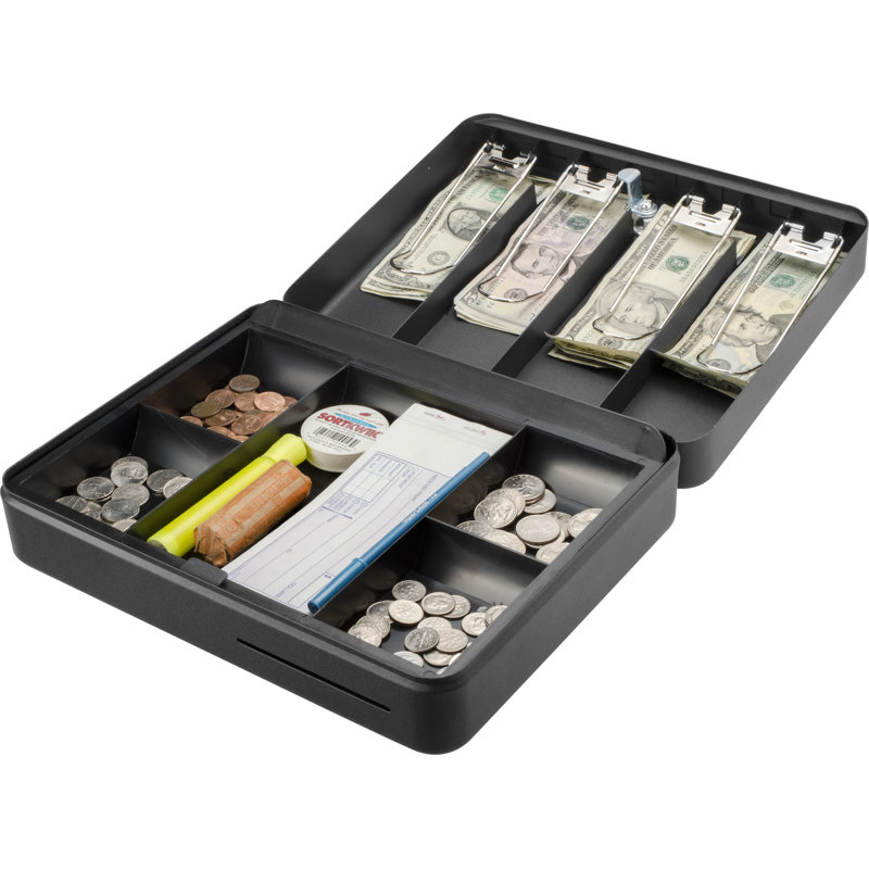 12" STANDARD FOLD-OUT CASH BOX W/ KEY LOCK