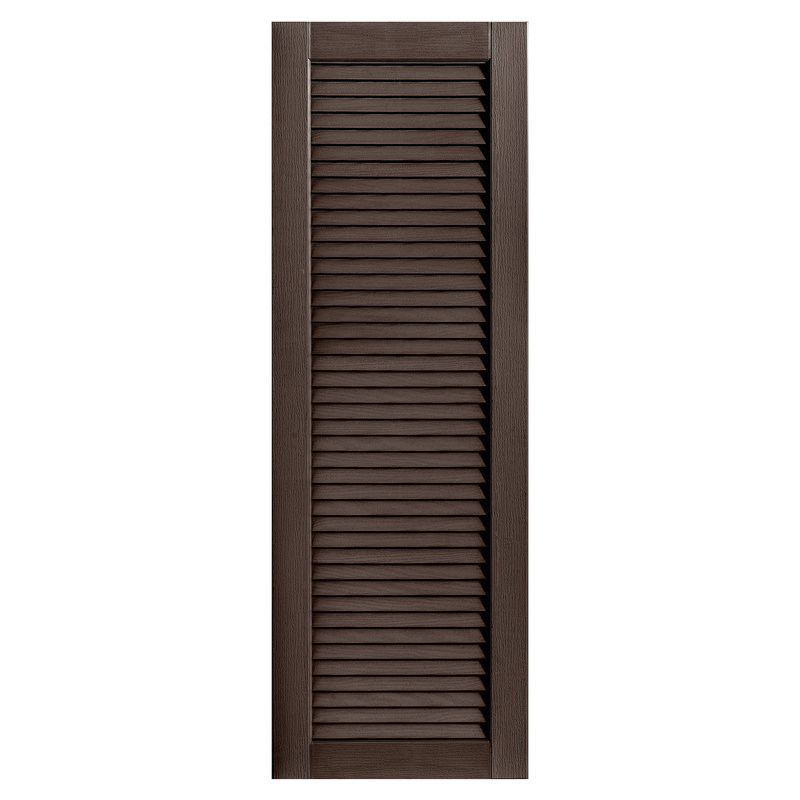 Paire de volets à persiennes droites, 55 po, Brun, 16 po