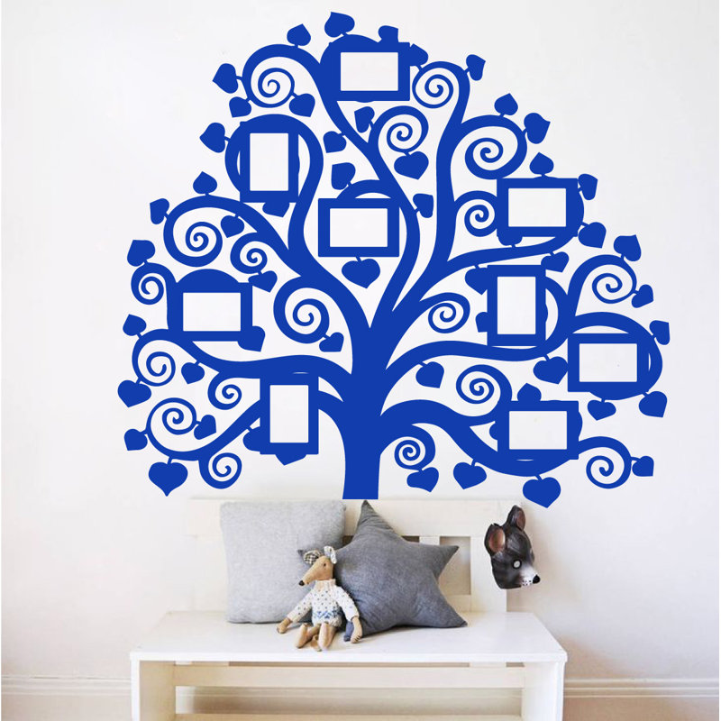 Décalcomanie murale images arbre familial, Bleu foncé