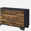 Commode 6 tiroirs noyer et noir