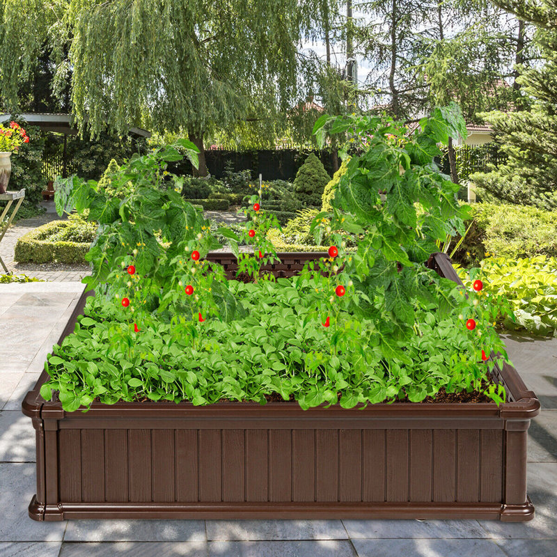 Pelletier Raised Garden Bed, Brown, 1, 12"H x 48.5"W x 48.5"D