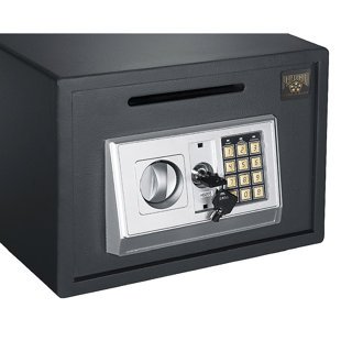 Electronic Safe Deposit Box with Keypad and 2 Manual Keys For Home or Business by Paragon