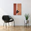 Chat noir qui jette un coup d'œil, affiche murale minimaliste-1893875109