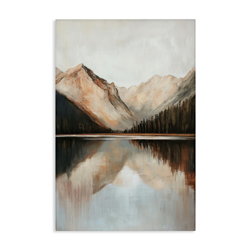 «Rustic Mountain Reflecting Lake Canvas» par Petal Prints Design, H 24 po x l 16 po