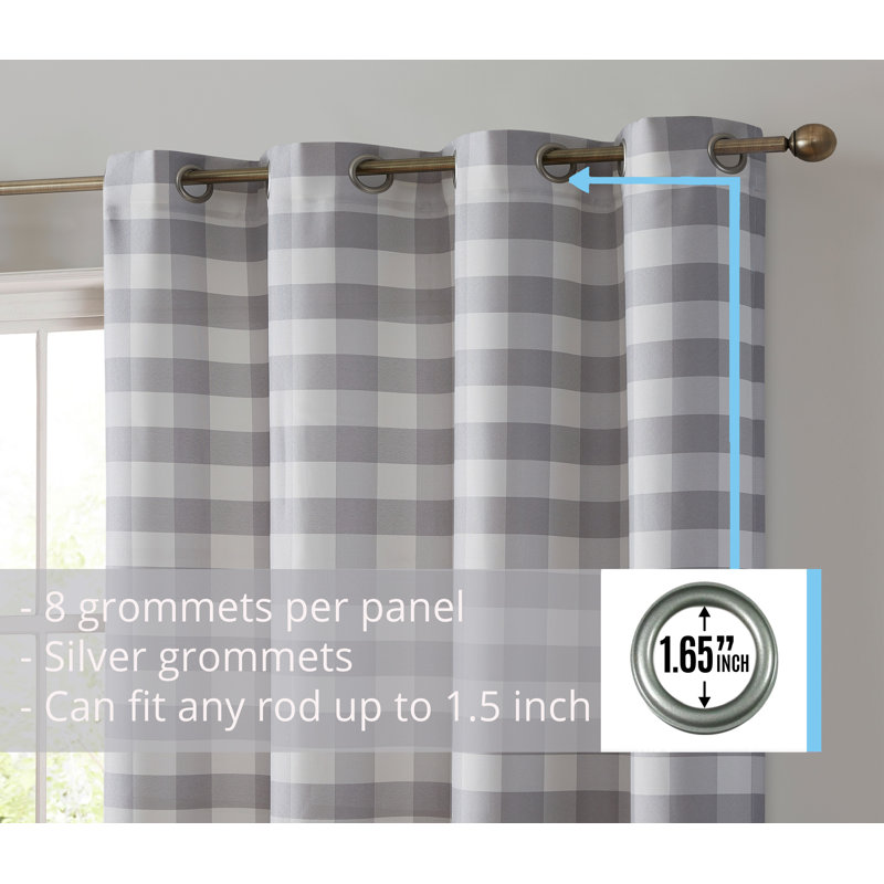 Fallbrook Polyester Light Filtering Curtain, 54" W x 96" L, Dove Gray