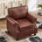 Amarius Faux Leather Rolled Armchair with Nailhead Trim-458878513