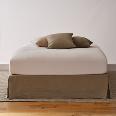100% French Linen Bedskirt - Twin XL - Fawn