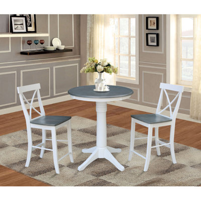 Dorchen 3 - Piece Counter Height Solid Wood Dining Set