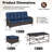 3-Person PE Wicker Outdoor Patio Set With Sofa, Ottomans, Coffee Table & Blue Cushions-1079507948