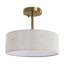 Plafonnier semi-encastré en mélange de lin à 3 lumières avec abat-jour en tissu blanc l 12,6 po Ihor - l 12,6 po x H 10,83 po-1360113873