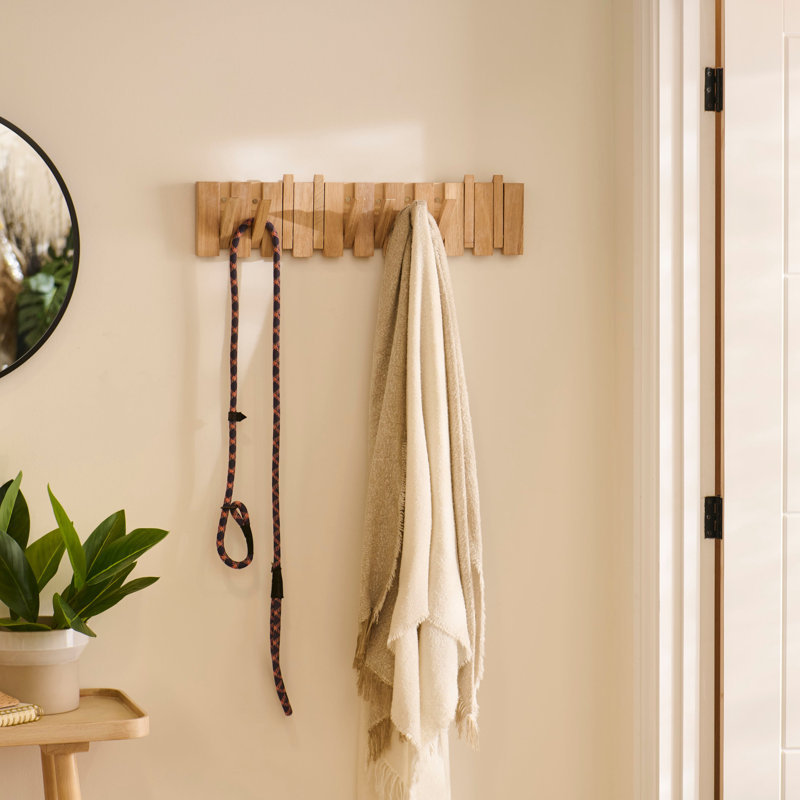 Rubberwood Wall 10 - Hook Coat Rack